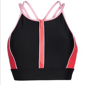 Soulcycle Zip Front Scuba Longline Sports Bra Sz L